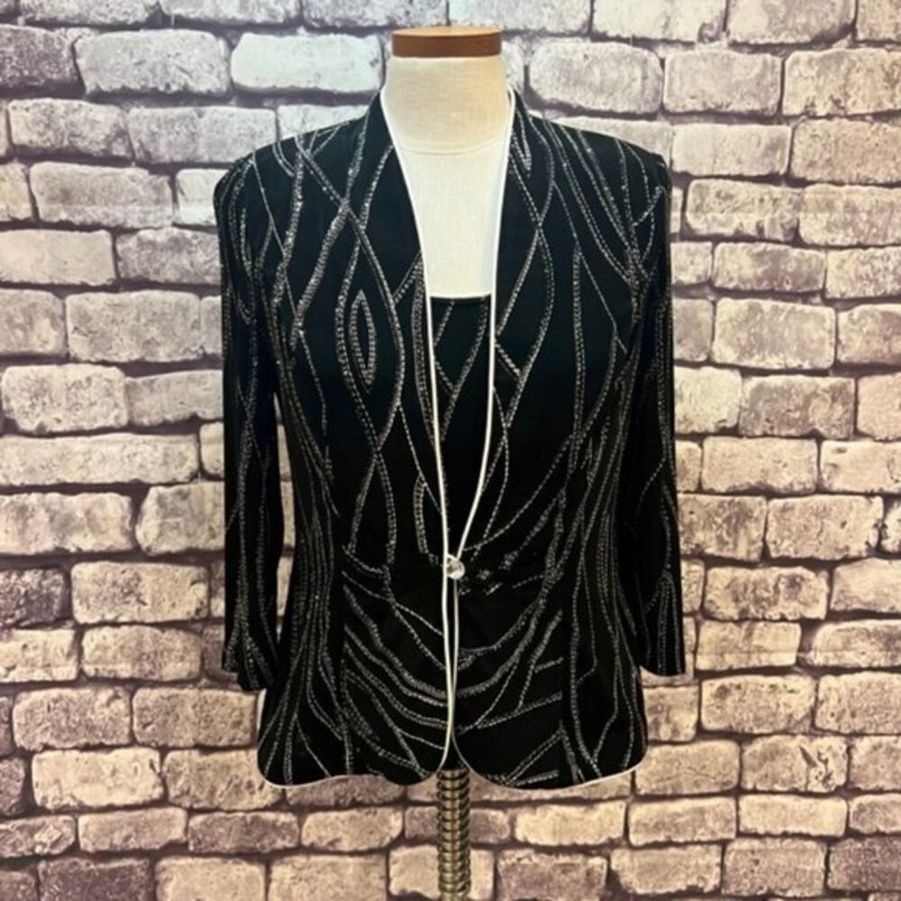 Alex Evenings Matching Jacket & Tank Size Small